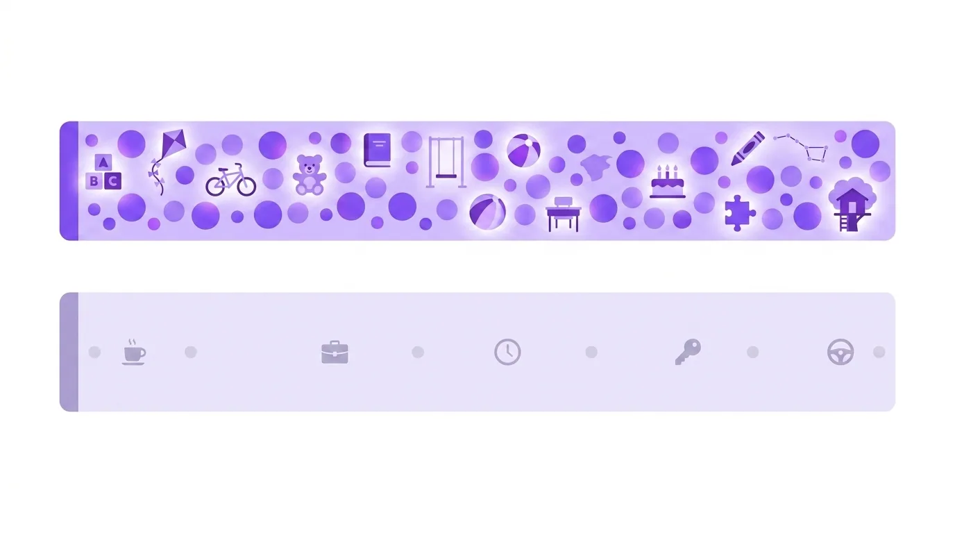 Why time goes faster as you get older, illustrated: a childhood timeline densely packed with distinct novel memories next to an adulthood timeline that is nearly empty and routine